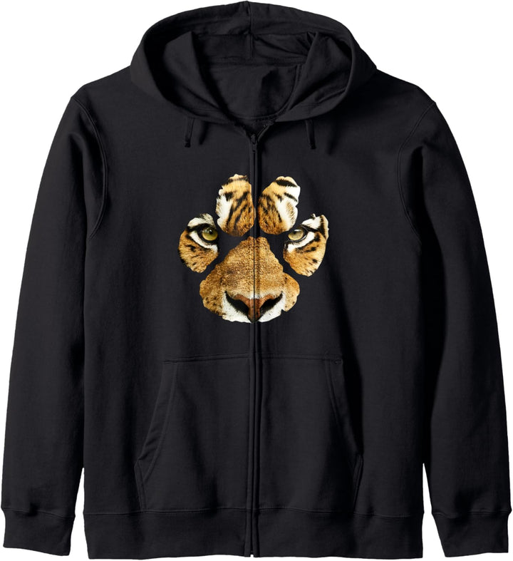 Ehrfürchtiger Tiger Pfote Kapuzenjacke
