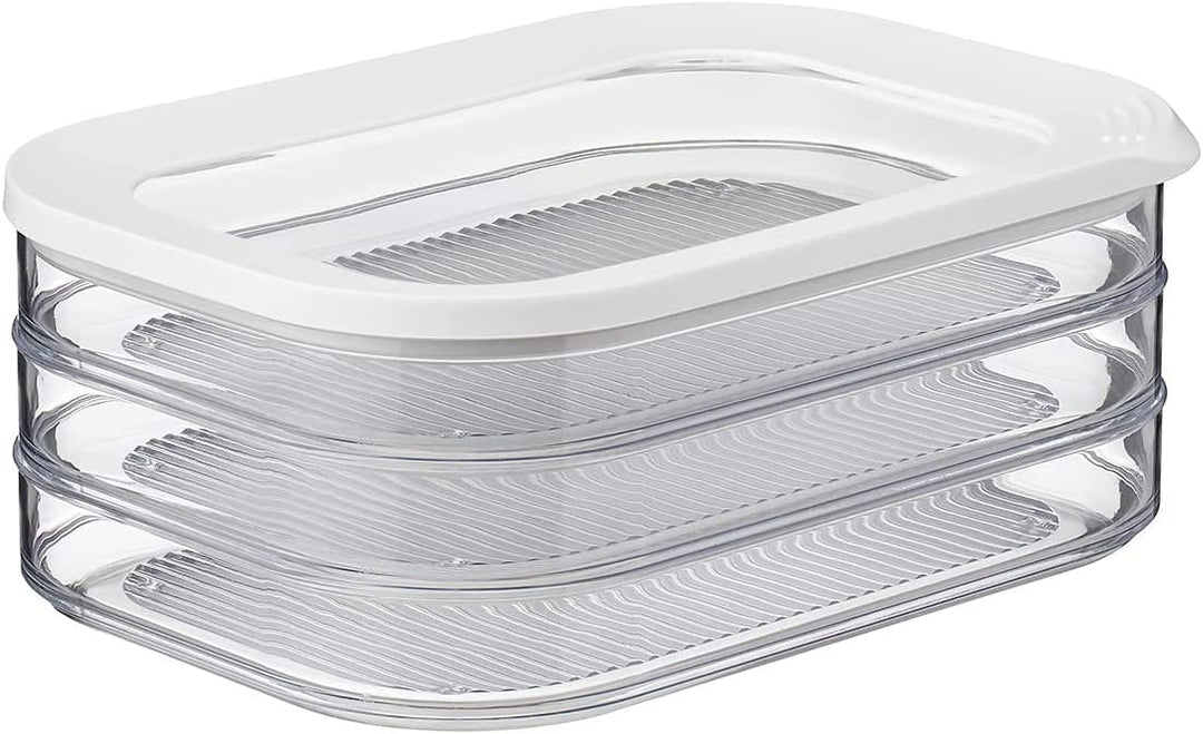 Mepal Aufschnittdose Modula 3-lagig Weiss – 1650 ml Aufschnittbox für den Kühlschrank – zur Aufbewah
