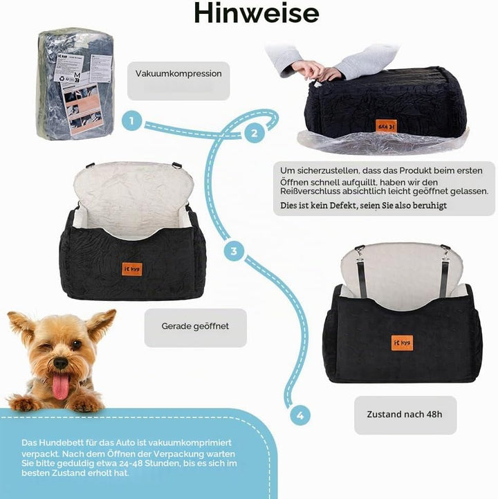 KYG Hunde Autositz für kleine bis mittlere Hunde, Waschbarer Hundesitz Auto mit Zwei Kissen Wasserdi