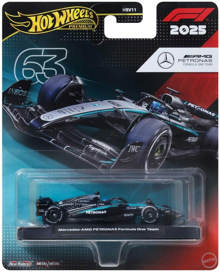 Hot Wheels Formel 1 Premium Die-Cast-Spielzeugauto im Massstab 1:64 Sammelspielzeug-Rennauto mit Rea
