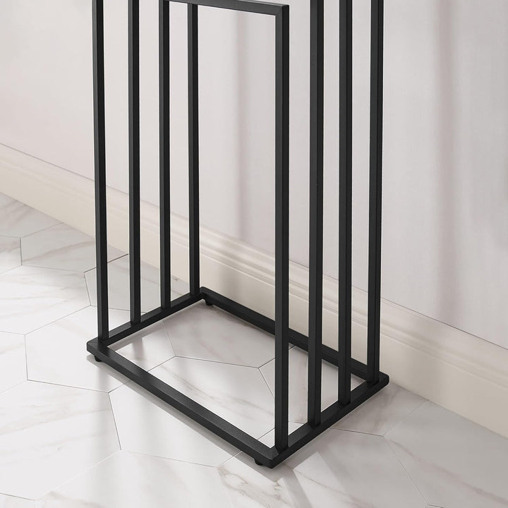 Handtuchständer Schwarz – 4Stangen, modern, stabil & pulverbeschichtet – Stahl, Schwarz