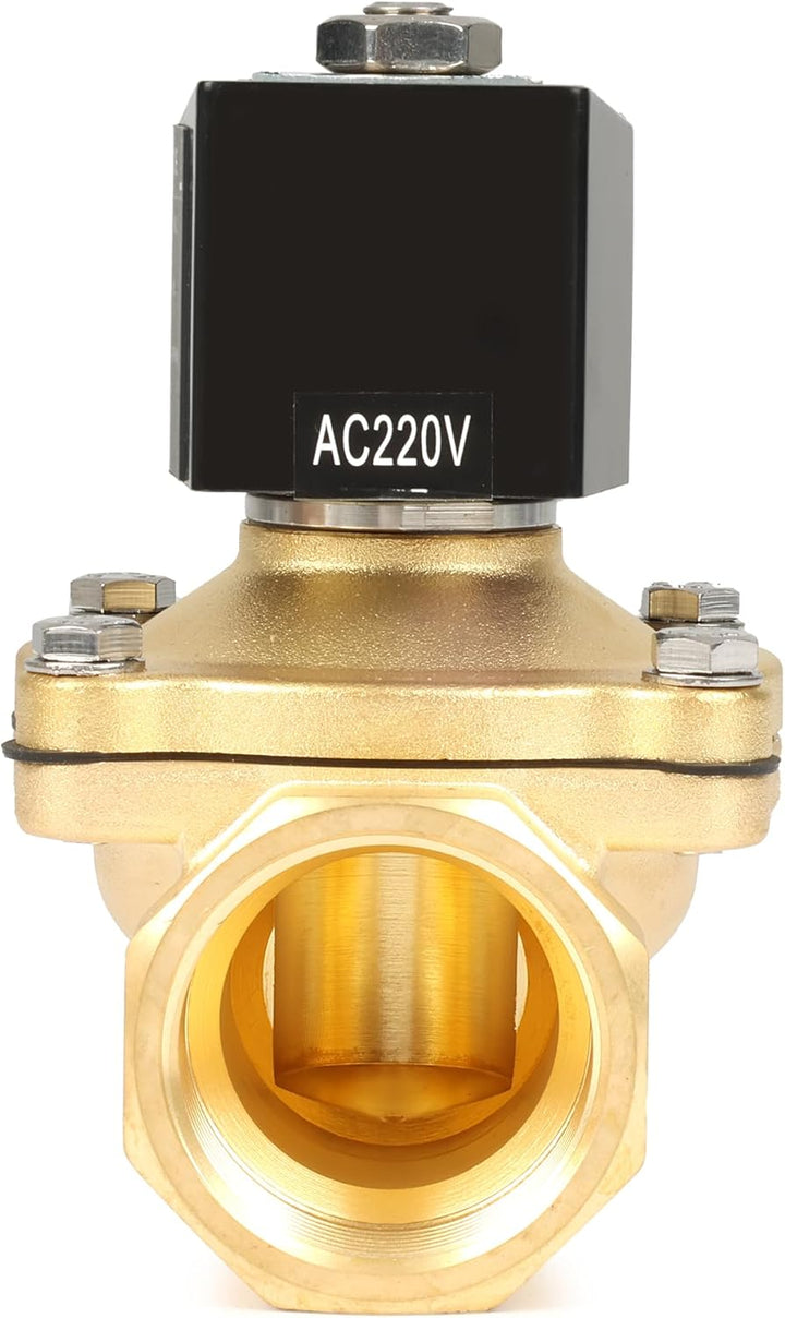 U.S. Solid Solenoid Valve Magnetventil Messing G 1 1/4" 230V AC stromlos geschlossen NC 0-10 bar, el