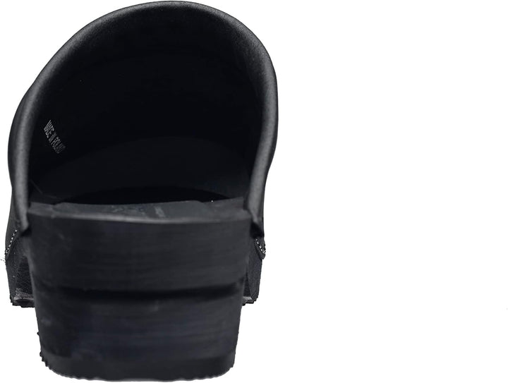 Sanita Christian offener Clog | Original handgemacht | Leder-Holzclogs für Männer 47 EU Schwarz, 47
