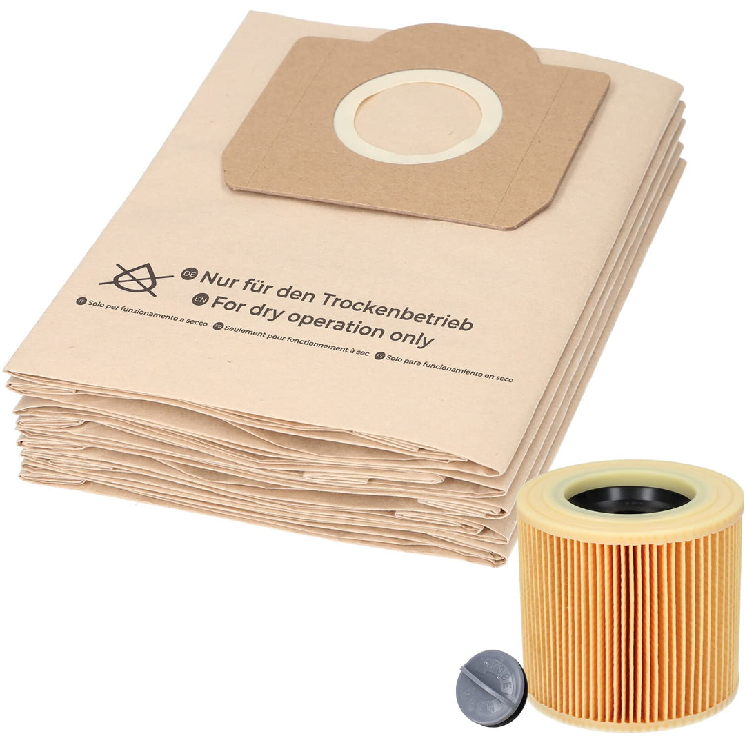McFilter | 10 Staubsaugerbeutel + 1 Filter geeignet für Kärcher A2604, A2204, A2254, A2200, A2201, A