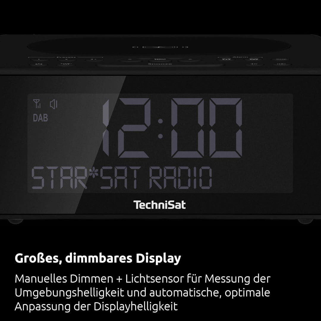TechniSat DIGITRADIO 52 – Stereo DAB Radiowecker (Uhren Radio, Wecker, DAB+, UKW, Snooze-Funktion, S