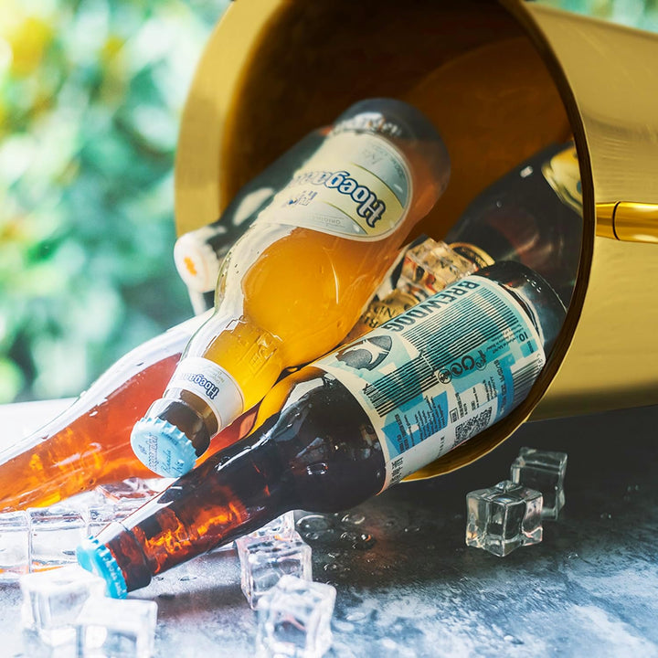 Eiskübel mit Ständer,Rostfreier Stahl hoher Eiskübel, Stehender Eiskübel 5L Wein Eiskübel Für Bars,