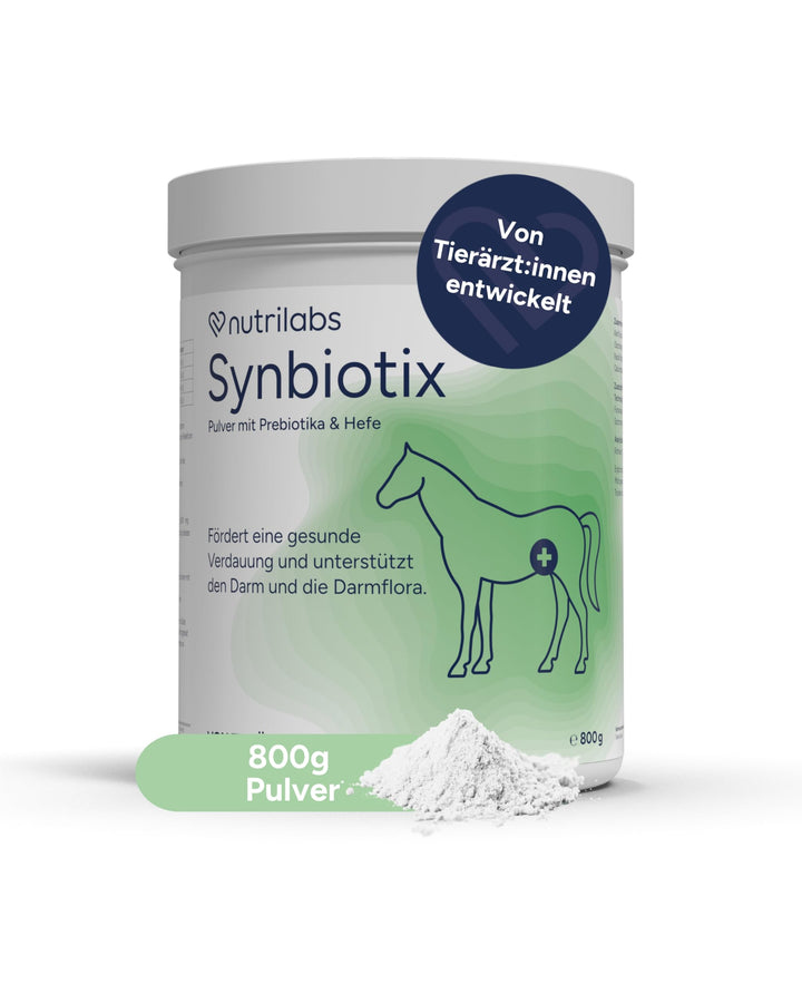 NutriLabs Synbiotix Pulver für eine gesunde Verdauung und Darmflora von Pferden, mit Prebiotika und