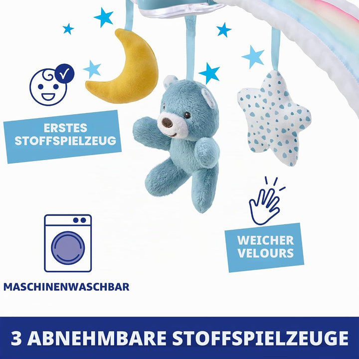 Chicco Regenbogen-Spielbogen für Kinderbett, 2in1 Evolutionskompatibel Next2Me, Babywanne mit Regenb