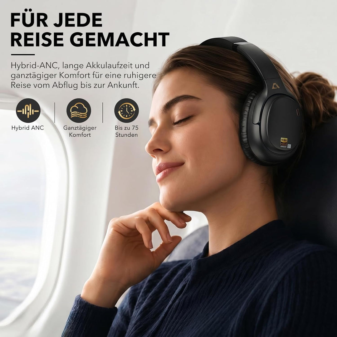1Mii AI E700 Kabellose Bluetooth Over-Ear-Kopfhörer mit Active Noise Cancelling, Hi-Res Audio LDAC/a