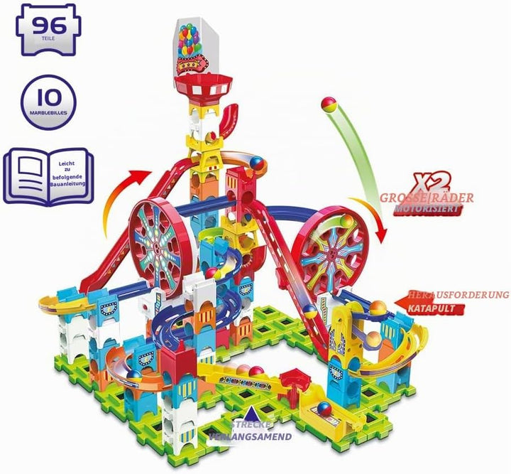 VTech Marble Rush - Adventure Park Challenge L300 E – Interaktive Murmelbahn mit spannenden Bahnelem