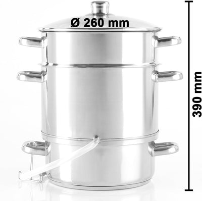Torrex® 30280 Dampfentsafter aus Edelstahl Ø26 / 15L spülmaschinengeeignet und für alle Herdarten ge