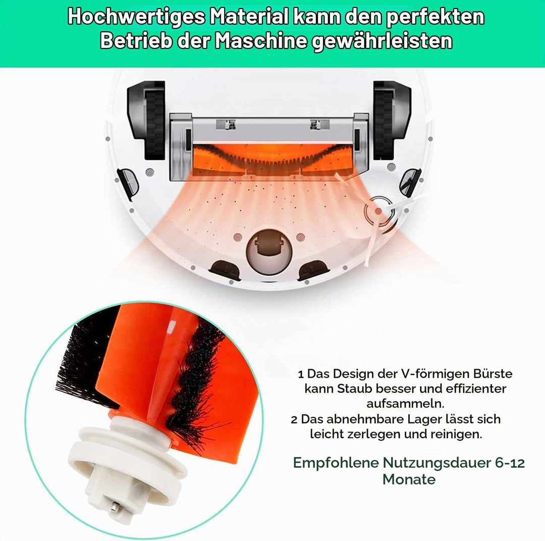 Zubehör für Xiaomi Saugroboter, 2 Zentralbürste&amp; 6 Seitenbürste&amp; 1 Reinigungshilfe&amp; 4 HEPA Filters,