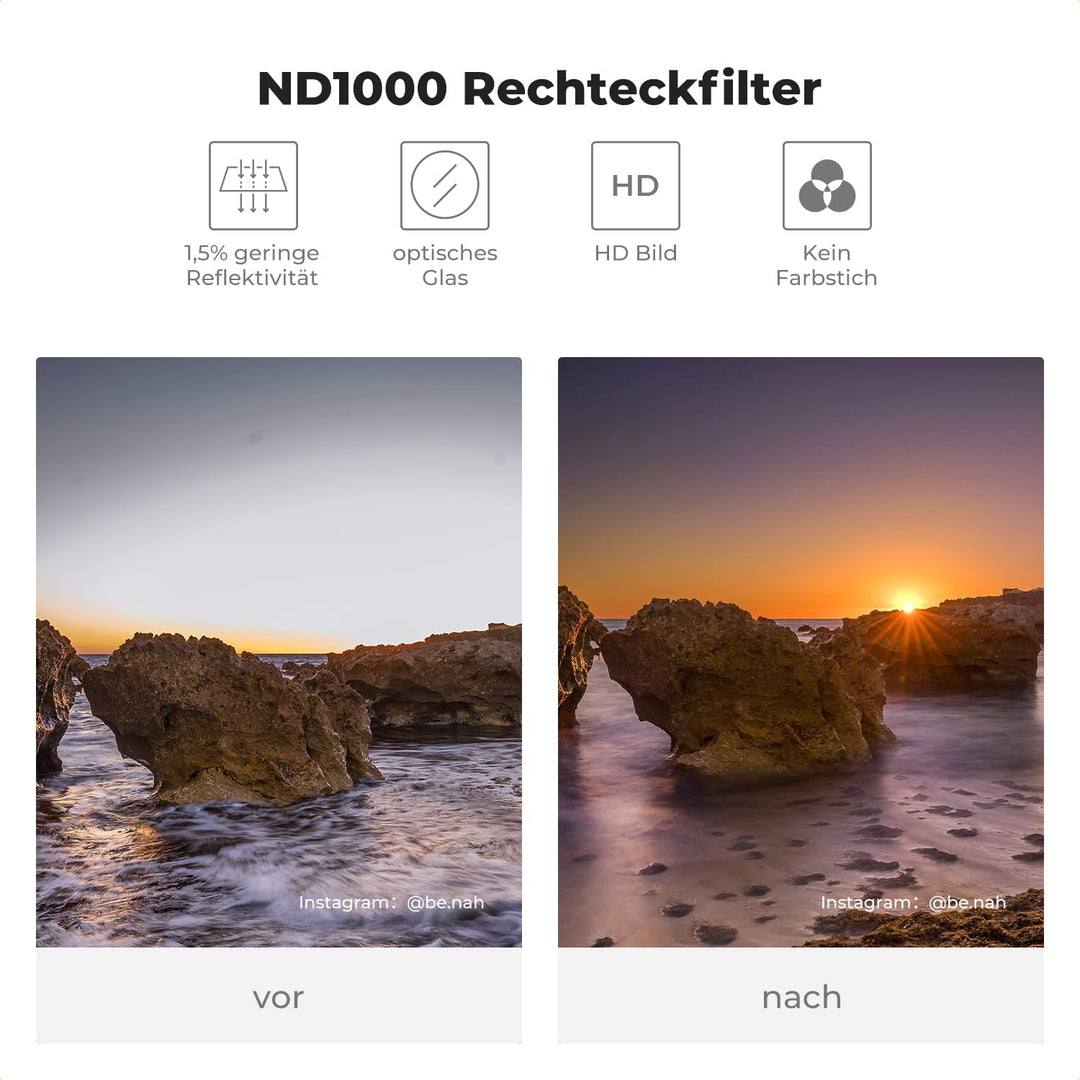 K&F Concept Nano-X Rechteckfilter Set Rechteck-Filterhaltersystem Square Filterset(inkl.ND1000+Filte