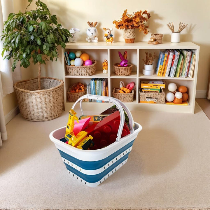 SAMMART 19L zusammenklappbare Wanne mit Griff-tragbarer Outdoor-Picknickkorb/Krater-Faltbare Einkauf