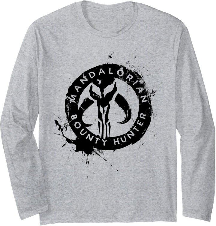 Star Wars The Mandalorian Paint Splatter Logo Langarmshirt