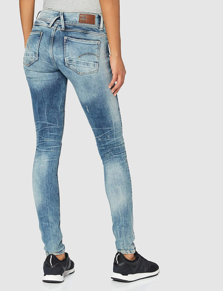 G-STAR Raw Women's Lynn Mid Skinny Jeans Jeans 26W / 30L Blau (Vintage Medium Aged Small Destroy D06