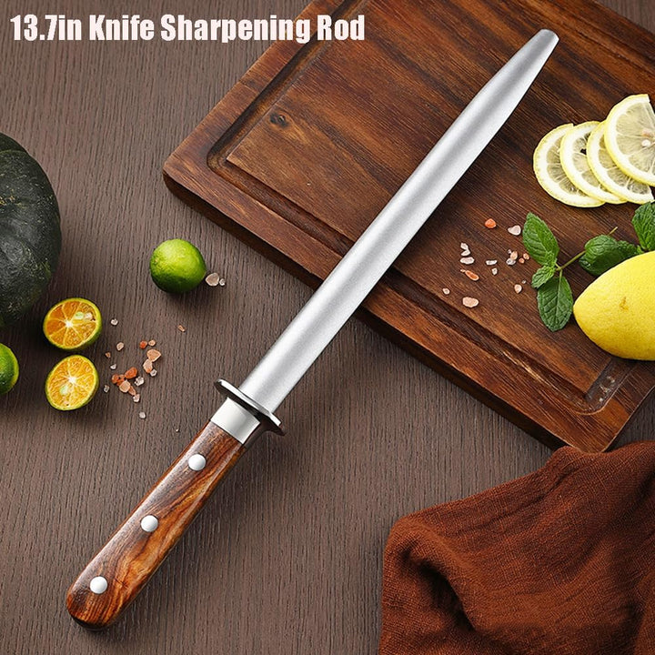 13,7 Zoll Messer Schleifstange, Messer Schleifstange Kohlenstoff Handschärfer Birne Holzgriff & Meta