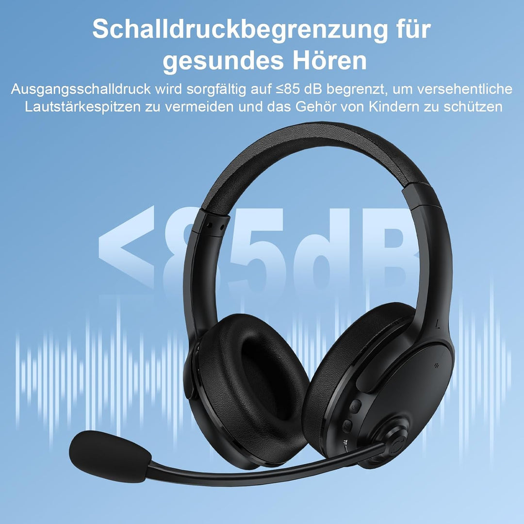 Memory-Lern-Kopfhörer, Bluetooth 5.3 mit Echtzeit-Echo für Leseübungen, Sprachtraining & Multisensor