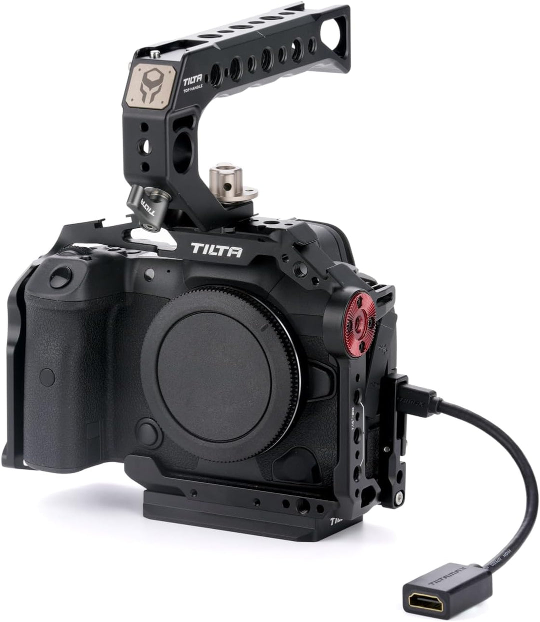 Tilta Kamerakäfig kompatibel mit Canon R5/R6 Kit A V2, mit Schnellverschluss-Griff, Schwarz TA-T22-A