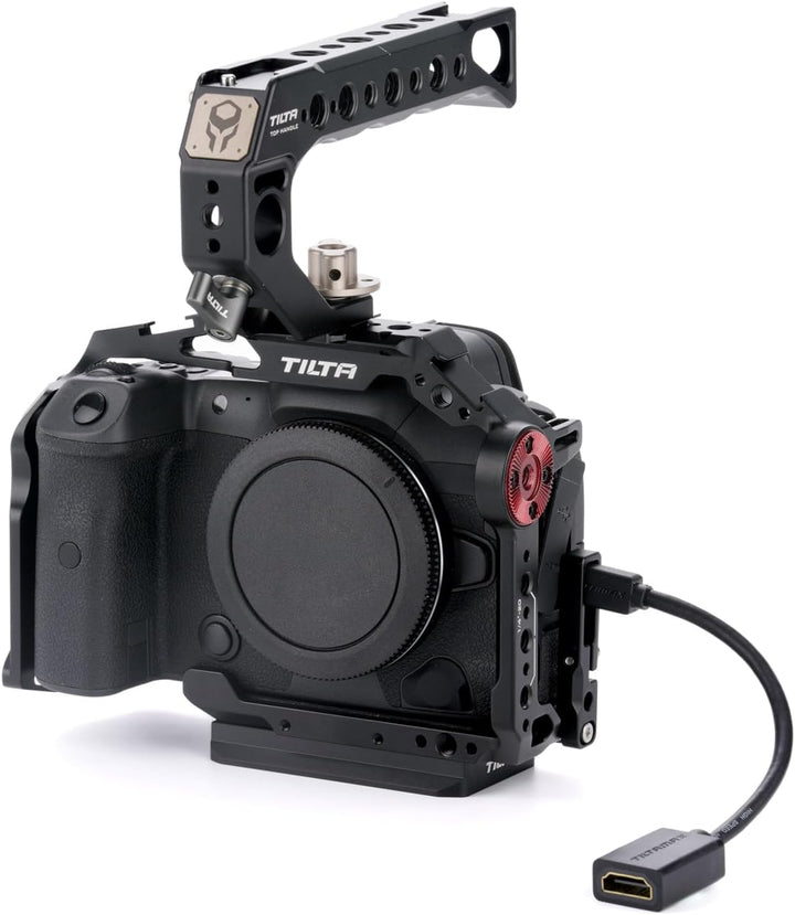 Tilta Kamerakäfig kompatibel mit Canon R5/R6 Kit A V2, mit Schnellverschluss-Griff, Schwarz TA-T22-A