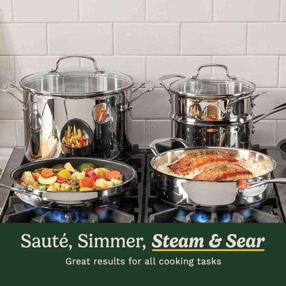 Cuisinart Chef’s Classic™ Edelstahl-Kochgeschirr-Set | 11-teilig: Stielkasserollen, Bratpfannen, Sup