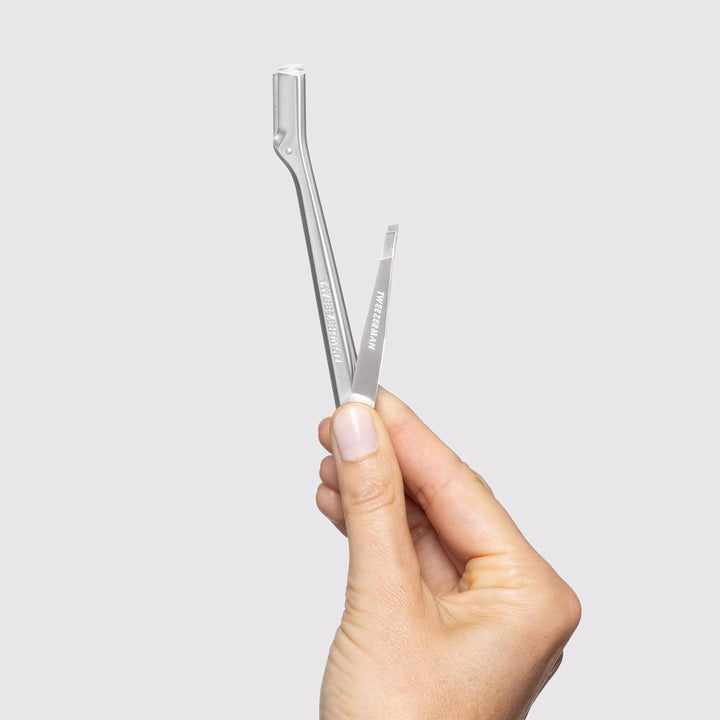 TWEEZERMAN Augenbrauenrasierer inkl. Mini Schräge Pinzette Set (Mini Slant Tweezer & Brow Razor Set)