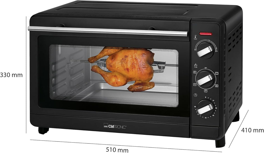 Clatronic Multi-Backofen MBG 3728, 30 Liter Backraum, Umluft + Ober- und Unterhitze, 90 Minuten-Time