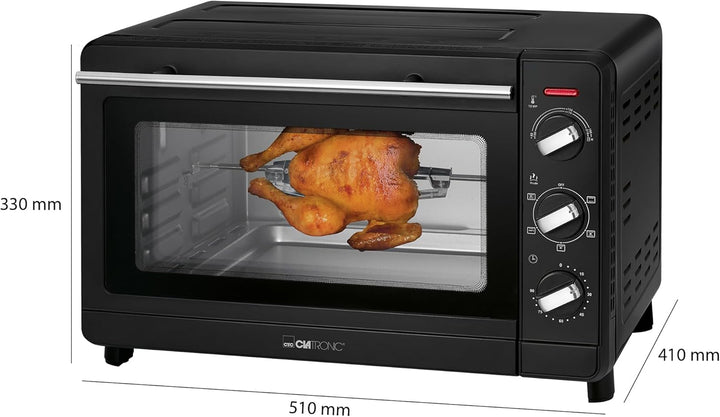 Clatronic Multi-Backofen MBG 3728, 30 Liter Backraum, Umluft + Ober- und Unterhitze, 90 Minuten-Time