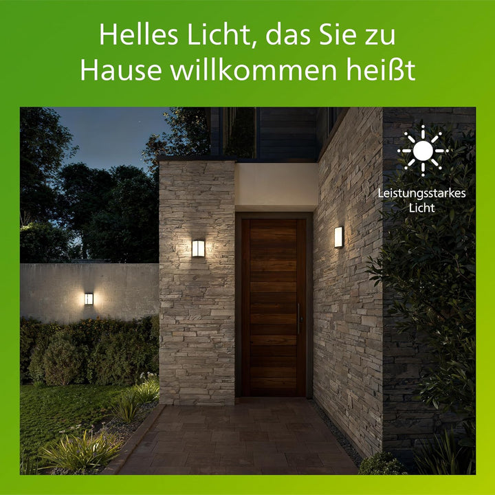 Philips MyGarden LED Wandaussenleuchte Stock, 6 W, Anthrazitgrau ohne Bewegungsmelder, ohne Bewegung