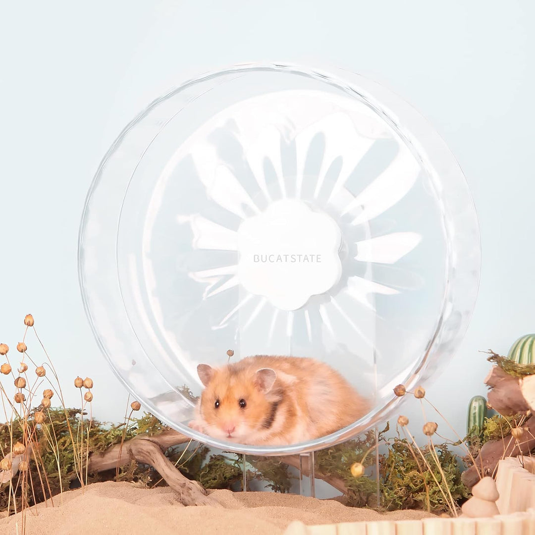 Bucatstate Hamsterrad, 26cm Laufrad Hamster Leise Hamster Spielzeug Transparent, rutschfeste Laufsch