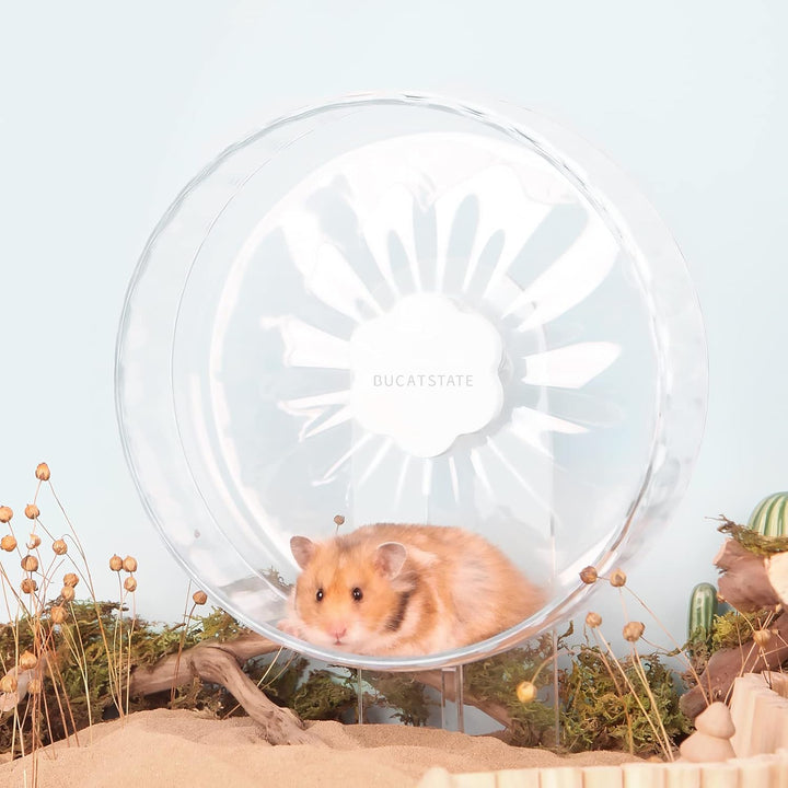 Bucatstate Hamsterrad, 26cm Laufrad Hamster Leise Hamster Spielzeug Transparent, rutschfeste Laufsch