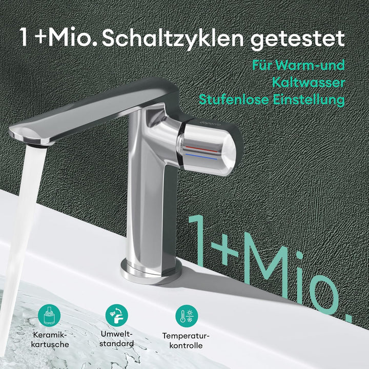 Mai & Mai Wasserhahn Bad Waschtischarmatur Einhebelmischer Mischbatterie Bad Armatur Badezimmer aus