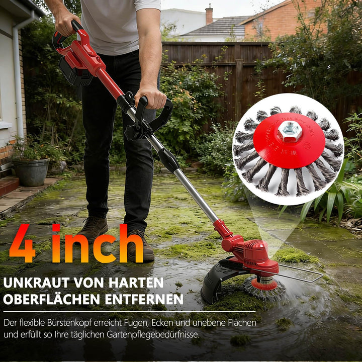Rasentrimmer mit akku für Makita-Akkus, 21V-4.0Ah mit 2 Akkus und Ladegerät, Freischneider Akku 2000