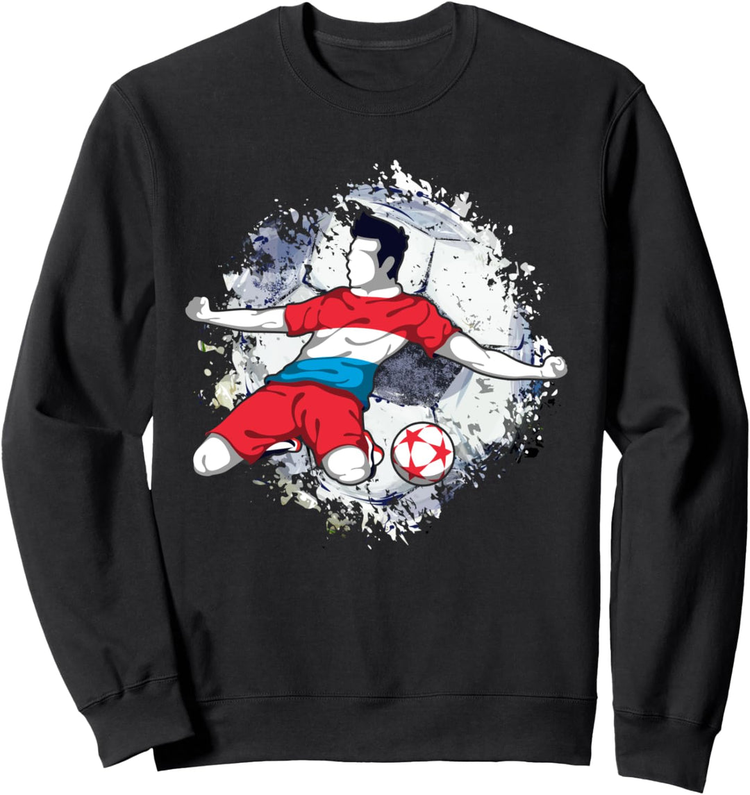 Luxemburger Fussball Luxemburgische Nationalflagge Soccer Sweatshirt
