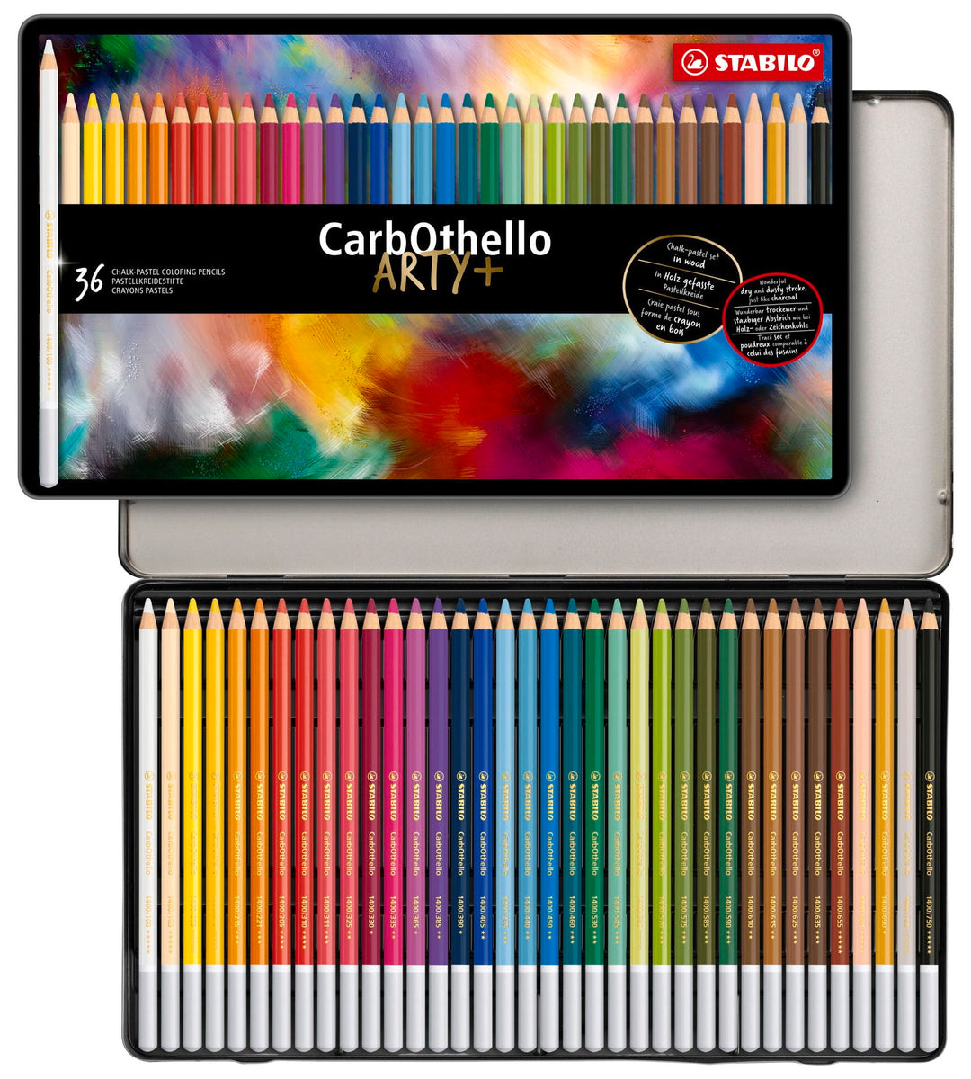 Pastellkreidestift - STABILO CarbOthello - ARTY+ - 36er Metalletui - mit 36 verschiedenen Farben 36e