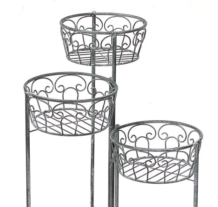 DanDiBo Blumentreppe Metall Rund 75 cm Blumenständer mit 3 Körbe 96012 Blumenständer Blumensäule Pfl