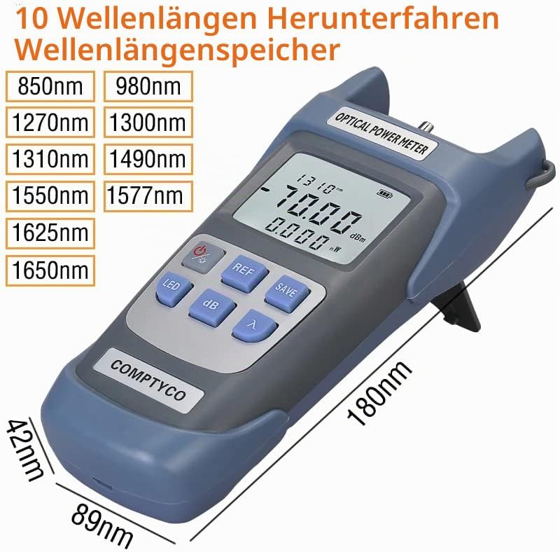 Guakiili FTTH Faser Optisches Leistungsmessgerät Faser Optisches Kabel Tester 70dBm ~ + 10dBm Arbeit