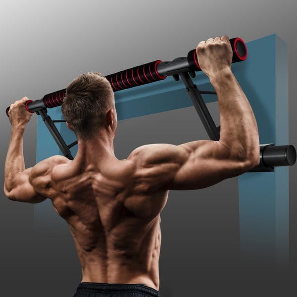 KESSER® 4in1 Premium Klimmzugstange inkl. DIP-Station & Power Ropes, klappbare Türreck, sichere Türr