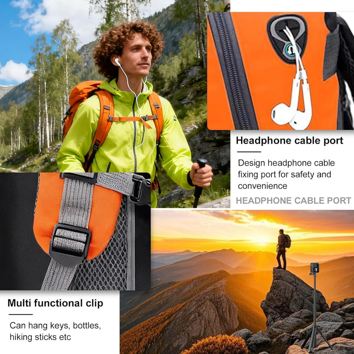 Wanderrucksack Rucksack Herren Unisex Tagesrucksack Outdoor, 40L Grosse Kapazität Travel Rucksack Wa