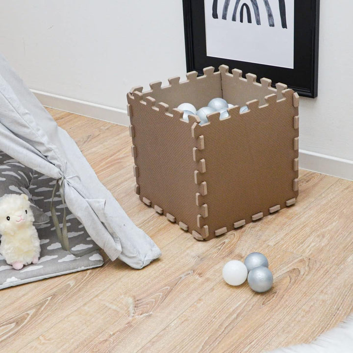 LittleTom Spielmatte Baby Puzzlematte - 9 Matten je 30x30x1 cm Krabbelmatte 90x90 cm Bodenmatte Kind
