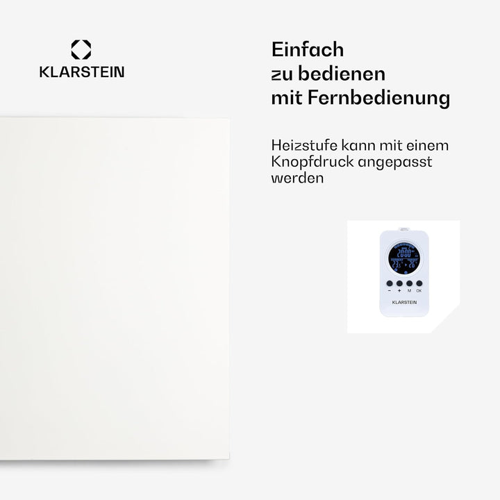 Klarstein Infrarotheizung mit Thermostat, 580 Watt Elektroheizung, Bild-Infrarotheizung zur Wandmont