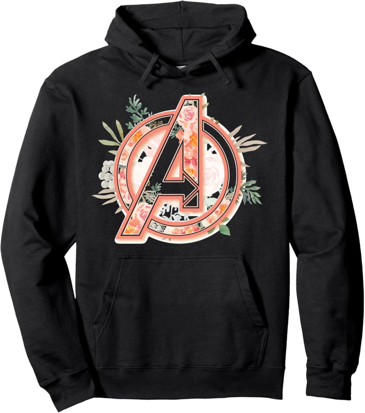 Marvel Avengers Soft Floral Fill Logo Pullover Hoodie