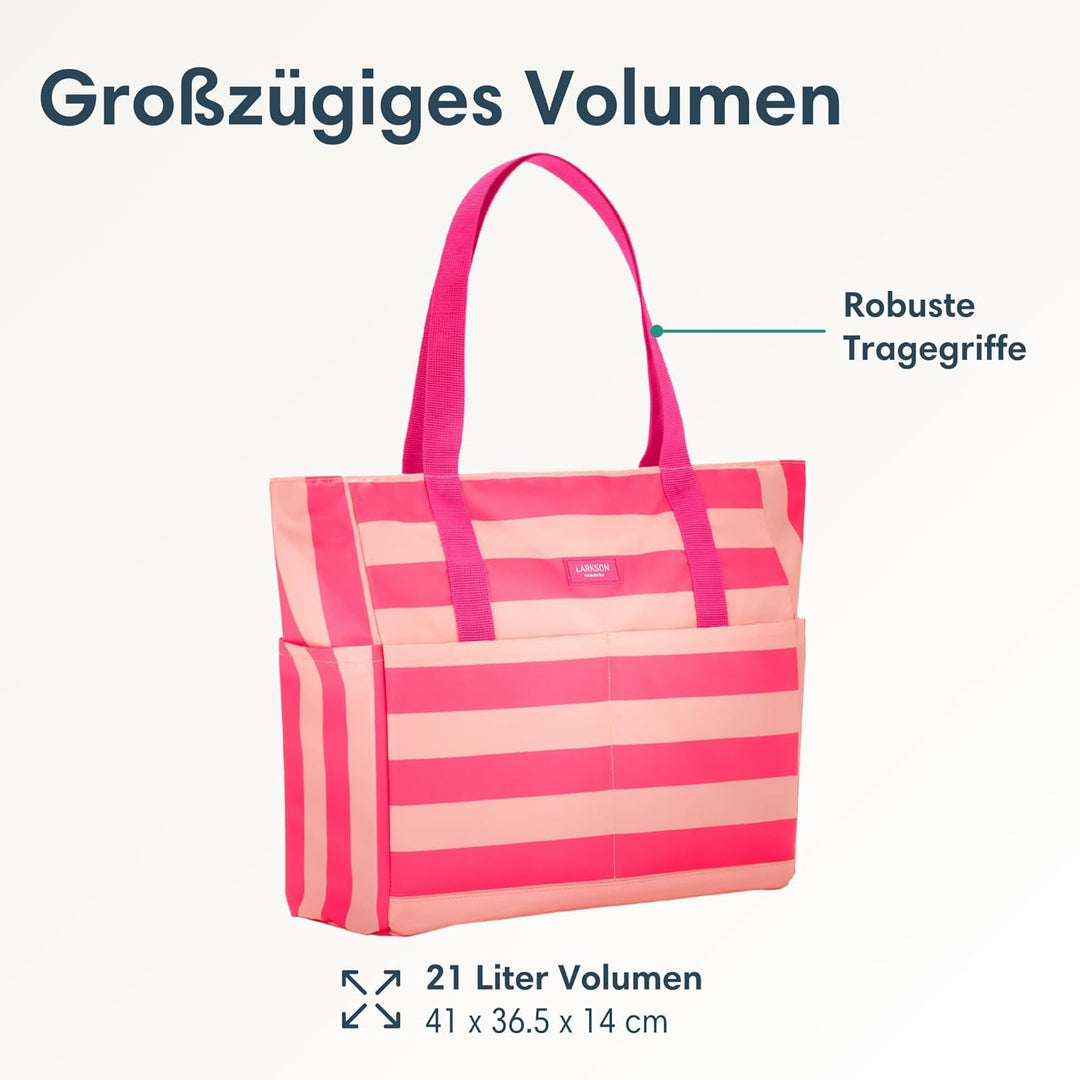 LARKSON Strandtasche Damen & Herren - Linn - Grosse Beach Bag für Strand, Schwimmbad, Pool - Tote Ba