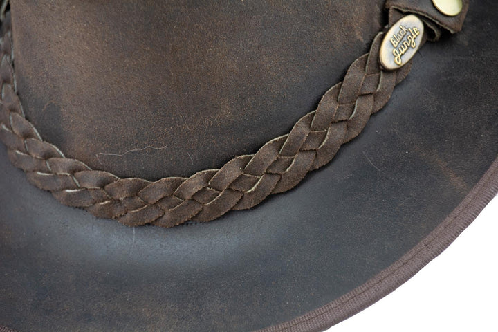 Black Jungle Bulat Lederhut, Westernhut, Australienhut, Cowboyhut S Braun, S Braun