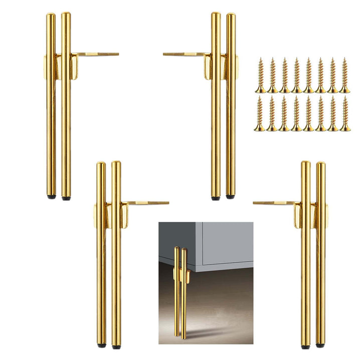 KMERCE Design Möbelfüsse Metall Gold, 4pcs Schrankfüsse 18cm, Kommodenfüsse, Sofa füsse, Füsse für m