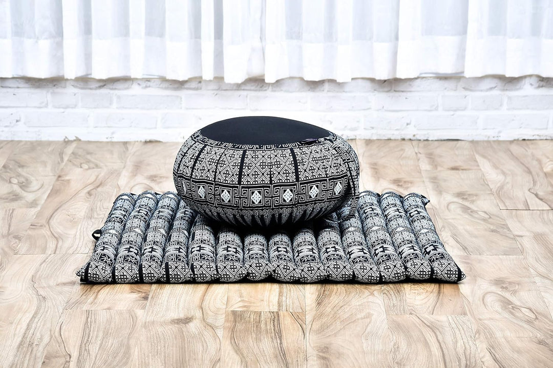 Leewadee Meditationskissen Set Sitzkissen Rund Zafu Yoga Kissen Zabuton Yogakissen Meditationskissen