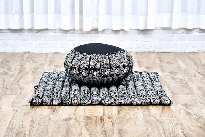Leewadee Meditationskissen Set Sitzkissen Rund Zafu Yoga Kissen Zabuton Yogakissen Meditationskissen