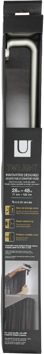 Umbra Twilight Gardinenstange – Ausziehbare Vorhangstange mit Abgerundeten Enden für ideale Raumabdu