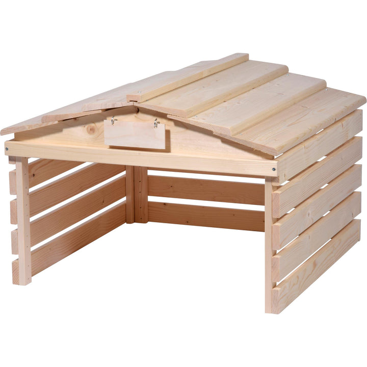 dobar® Mähroboter Garage aus Holz mit abnehmbarem Dach - Rasenroboter Unterstand mit individualisier