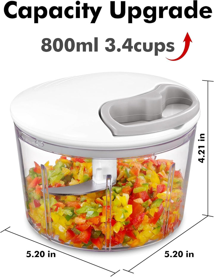 GDL Zwiebelschneider, 800ML Zwiebel Zerkleinerer mit Edelstahlklingen, Multizerkleinerer Gemüseschne